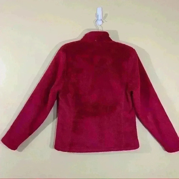 Merrell Magenta Fleece Full Zip Fuzzy Crop Neck Jacket Size M - Picture 12 of 16